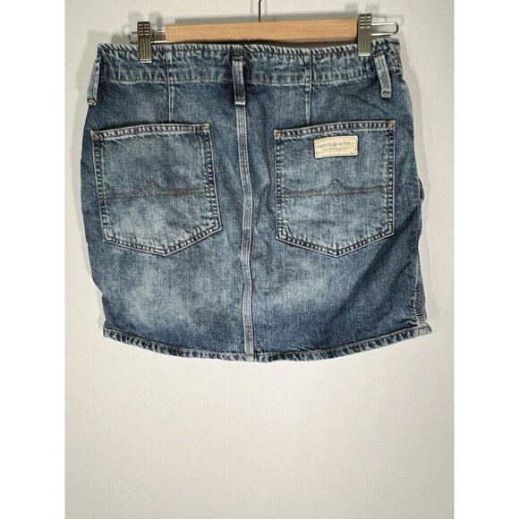Vintage Y2K Denim & Supply Ralph Lauren pleated denim mini skirt 30 festival - Picture 2 of 11